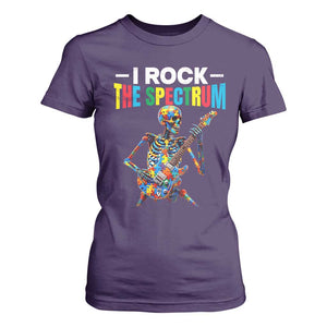 Autism Skeleton Rocker T Shirt For Women I Rock The Spectrum Autism Awareness TS11 Purple Print Your Wear