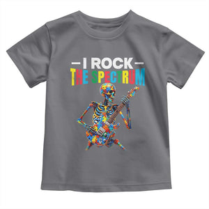Autism Skeleton Rocker Toddler T Shirt I Rock The Spectrum Autism Awareness TS11 Charcoal Print Your Wear