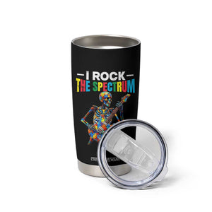 Autism Skeleton Rocker Tumbler Cup I Rock The Spectrum Autism Awareness TS11 Print Your Wear