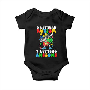 Funny 67 Autism Awareness Baby Onesie 6 Letters Autism 7 Letters Awesome Dabbing Puzzle TS11 Black Print Your Wear
