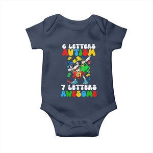 Funny 67 Autism Awareness Baby Onesie 6 Letters Autism 7 Letters Awesome Dabbing Puzzle TS11 Navy Print Your Wear