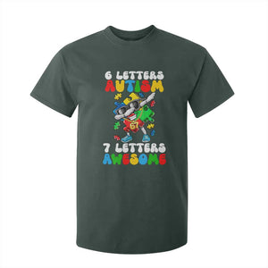 Funny 67 Autism Awareness T Shirt For Kid 6 Letters Autism 7 Letters Awesome Dabbing Puzzle TS11 Dark Forest Green Print Your Wear