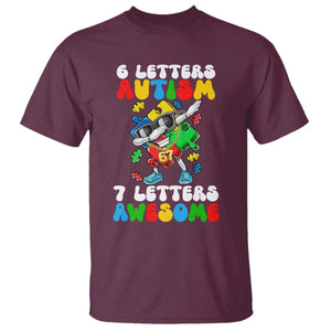 Funny 67 Autism Awareness T Shirt 6 Letters Autism 7 Letters Awesome Dabbing Puzzle TS11 Maroon Print Your Wear