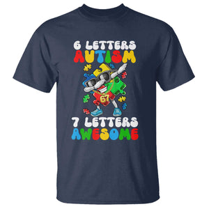 Funny 67 Autism Awareness T Shirt 6 Letters Autism 7 Letters Awesome Dabbing Puzzle TS11 Navy Print Your Wear