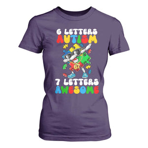 Funny 67 Autism Awareness T Shirt For Women 6 Letters Autism 7 Letters Awesome Dabbing Puzzle TS11 Purple Print Your Wear