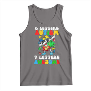 Funny 67 Autism Awareness Tank Top 6 Letters Autism 7 Letters Awesome Dabbing Puzzle TS11 Deep Heather Print Your Wear
