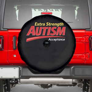 Funny Extra Strength Autism Acceptance Inappropriate Autism Meme Spare Tire Cover TS11 Black Print Your Wear