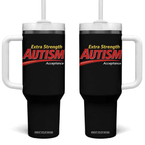 Funny Extra Strength Autism Acceptance Inappropriate Autism Meme Tumbler With Handle TS11 One Size: 40 oz Black Print Your Wear