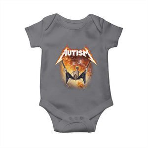 Autism Skeleton Rocker Baby Onesie Hardcore Rock Style Artwork TS11 Charcoal Print Your Wear