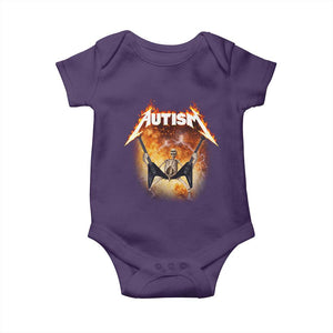 Autism Skeleton Rocker Baby Onesie Hardcore Rock Style Artwork TS11 Purple Print Your Wear