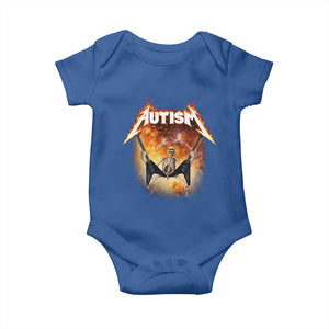 Autism Skeleton Rocker Baby Onesie Hardcore Rock Style Artwork TS11 Royal Blue Print Your Wear