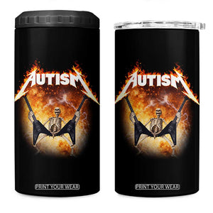 Autism Skeleton Rocker 4 in 1 Can Cooler Tumbler Hardcore Rock Style Artwork TS11 One Size: 16 oz Black Print Your Wear