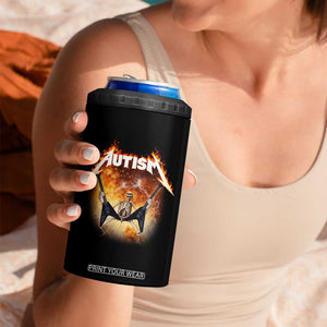 Autism Skeleton Rocker 4 in 1 Can Cooler Tumbler Hardcore Rock Style Artwork TS11 Print Your Wear