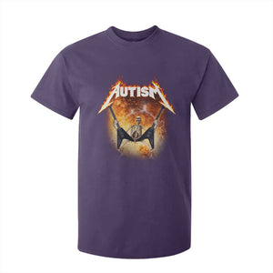 Autism Skeleton Rocker T Shirt For Kid Hardcore Rock Style Artwork TS11 Purple Print Your Wear