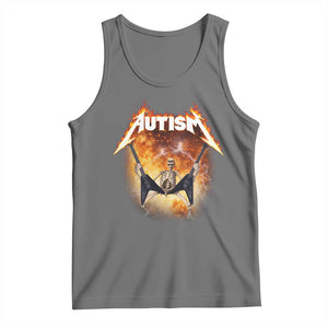 Autism Skeleton Rocker Tank Top Hardcore Rock Style Artwork TS11 Black Heather Print Your Wear