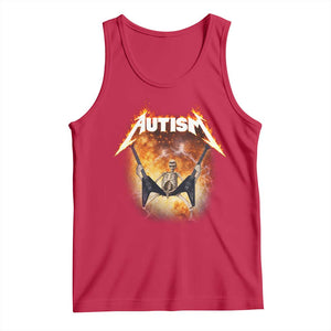 Autism Skeleton Rocker Tank Top Hardcore Rock Style Artwork TS11 Red Print Your Wear