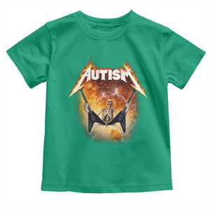 Autism Skeleton Rocker Toddler T Shirt Hardcore Rock Style Artwork TS11 Irish Green Print Your Wear