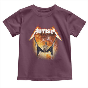 Autism Skeleton Rocker Toddler T Shirt Hardcore Rock Style Artwork TS11 Maroon Print Your Wear