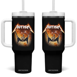 Autism Skeleton Rocker Tumbler With Handle Hardcore Rock Style Artwork TS11 One Size: 40 oz Black Print Your Wear