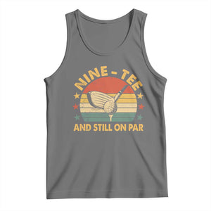 90th Birthday Golf Tank Top Funny Nine Tee And Still On Par 90 Years Old TS11 Black Heather Print Your Wear