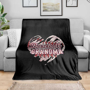 Baseball Grandma Throw Blanket Vintage Baseball Heart Game Day TS11 Print Your Wear