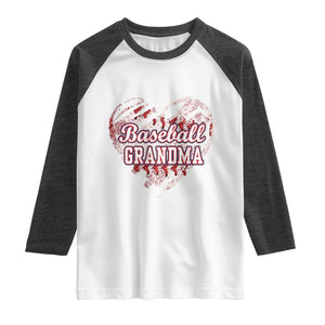 Baseball Grandma Raglan Shirt Vintage Baseball Heart Game Day TS11 White Heather Charcoal Print Your Wear