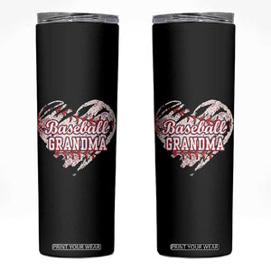 Baseball Grandma Skinny Tumbler Vintage Baseball Heart Game Day TS11 Black Print Your Wear