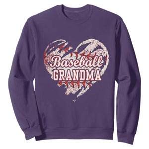 Baseball Grandma Sweatshirt Vintage Baseball Heart Game Day TS11 Purple Print Your Wear