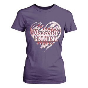 Baseball Grandma T Shirt For Women Vintage Baseball Heart Game Day TS11 Purple Print Your Wear