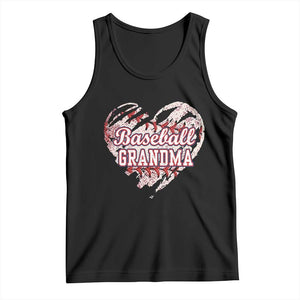 Baseball Grandma Tank Top Vintage Baseball Heart Game Day TS11 Black Print Your Wear