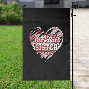 Baseball Sister Garden Flag Vintage Baseball Heart Game Day TS11 Print Your Wear