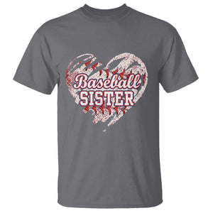 Baseball Sister T Shirt Vintage Baseball Heart Game Day TS11 Charcoal Print Your Wear