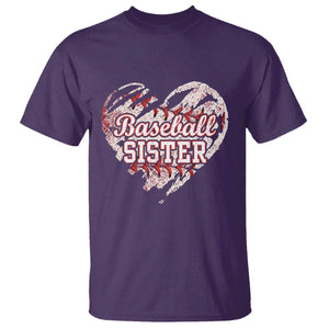 Baseball Sister T Shirt Vintage Baseball Heart Game Day TS11 Purple Print Your Wear