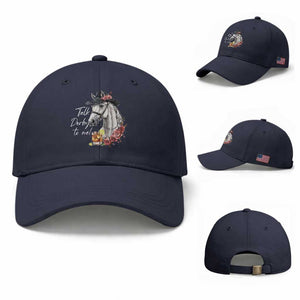 Funny Horse Lover Talk Derby To Me Baseball Cap TS11 Baseball Cap Universal Fit Navy Print Your Wear