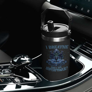 Scuba Diving Flip Straw Tumbler I Breathe Underwater What's Your Superpower Skull TS11 Print Your Wear
