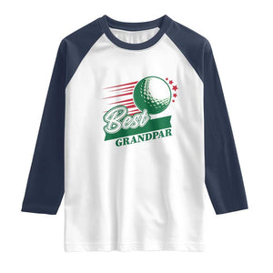 Golfing Dad Raglan Shirt Best Grandpar Golf Ball Father's Day TS11 White Navy Print Your Wear