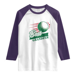 Golfing Dad Raglan Shirt Best Grandpar Golf Ball Father's Day TS11 White Purple Print Your Wear