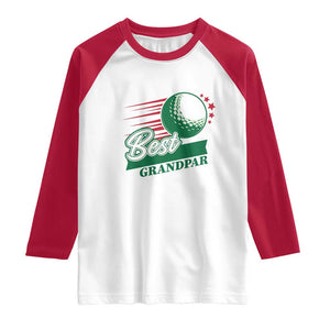 Golfing Dad Raglan Shirt Best Grandpar Golf Ball Father's Day TS11 White Red Print Your Wear