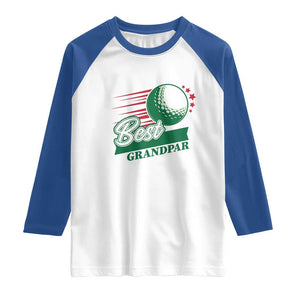 Golfing Dad Raglan Shirt Best Grandpar Golf Ball Father's Day TS11 White Royal Print Your Wear