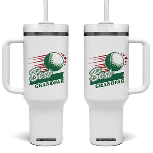 Golfing Dad Tumbler With Handle Best Grandpar Golf Ball Father's Day TS11 One Size: 40 oz White Print Your Wear