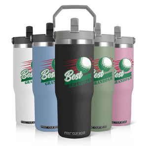 Golfing Dad Flip Straw Tumbler Best Grandpar Golf Ball Father's Day TS11 Print Your Wear