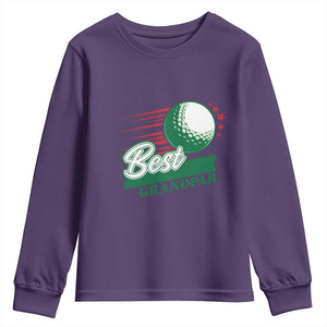 Golfing Dad Youth Sweatshirt Best Grandpar Golf Ball Father's Day TS11 Purple Print Your Wear