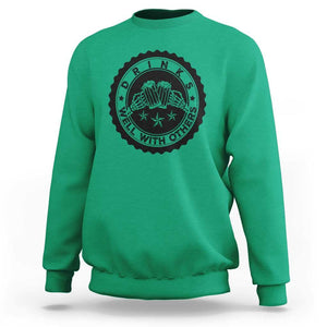Funny Beer Lover Sweatshirt Drinks Well With Others Drinking Beer Mug TS11 Irish Green Print Your Wear