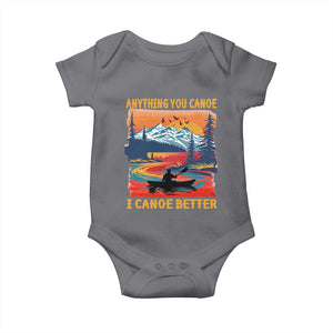 Funny Canoeing Baby Onesie Anything You Canoe I Canoe Better Retro Mountain River TS11 Charcoal Print Your Wear