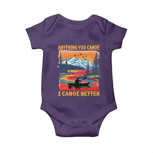 Funny Canoeing Baby Onesie Anything You Canoe I Canoe Better Retro Mountain River TS11 Purple Print Your Wear
