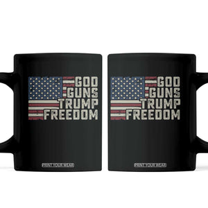 Funny God Guns Trump Freedom Coffee Mug American Flag Christian Pro Gun TS11 Black Print Your Wear