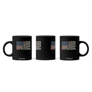 Funny God Guns Trump Freedom Coffee Mug American Flag Christian Pro Gun TS11 Print Your Wear