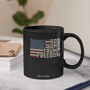 Funny God Guns Trump Freedom Coffee Mug American Flag Christian Pro Gun TS11 Print Your Wear