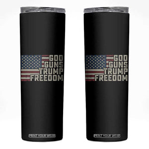 Funny God Guns Trump Freedom Skinny Tumbler American Flag Christian Pro Gun TS11 Black Print Your Wear