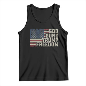 Funny God Guns Trump Freedom Tank Top American Flag Christian Pro Gun TS11 Black Print Your Wear